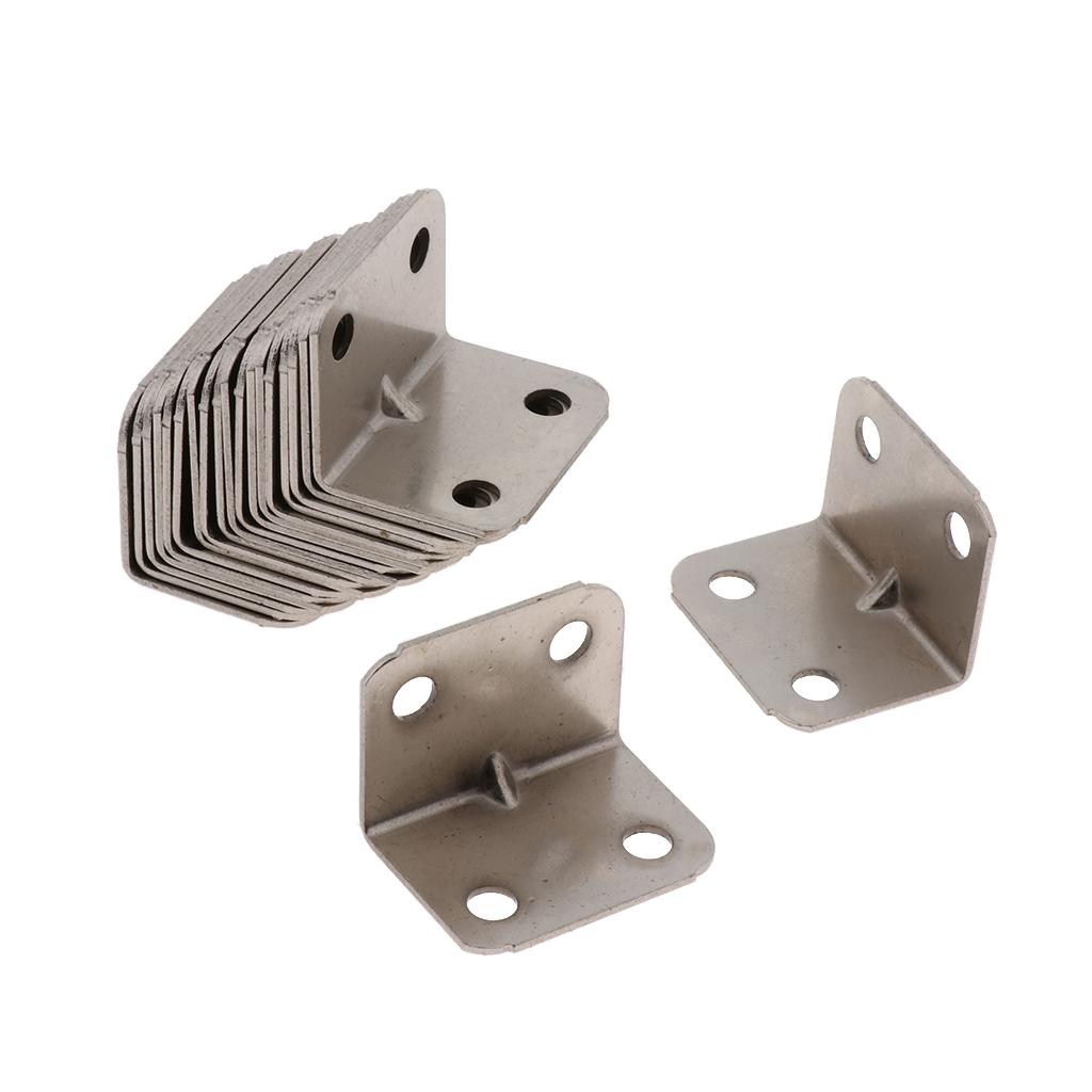2x20pcs Polished Angle Fixed Bracket Furniture Frame Cabinet Connector 23 x 23 x 30mm