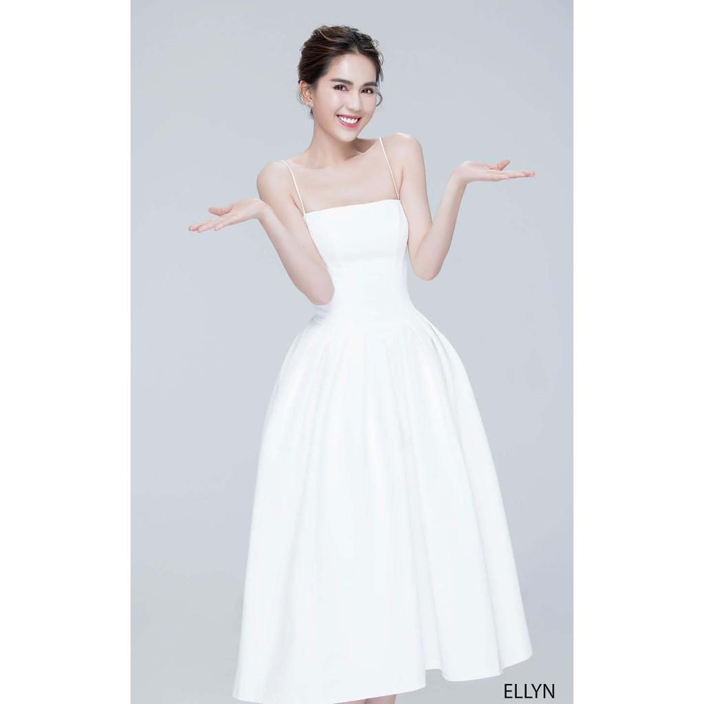 Đầm 2 dây dự tiệc cao cấp Napubee - váy maxi trắng đi biển thiết kế ELLYN DRESS