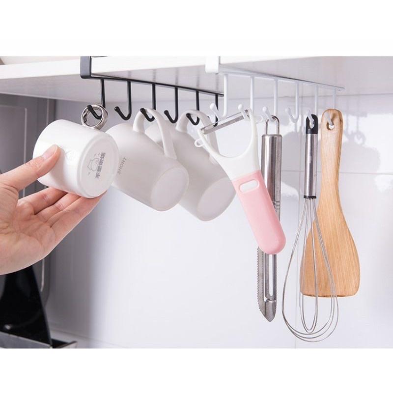 Thanh treo 5 móc gắn nhà bếp, gắn tủ đa năng