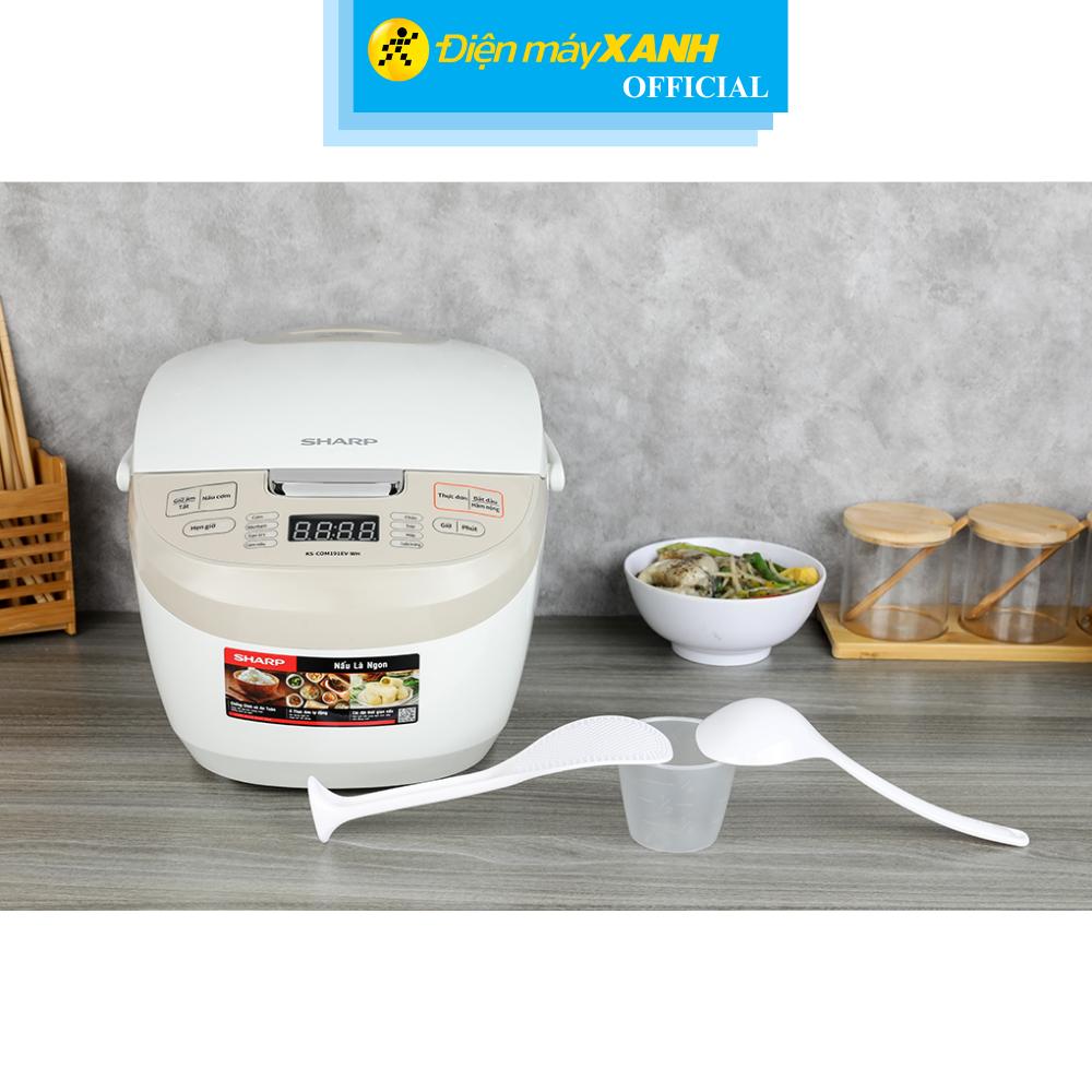 Nồi cơm điện tử Sharp 1.8 lít KS-COM191EV-WH - Hàng Chính Hãng