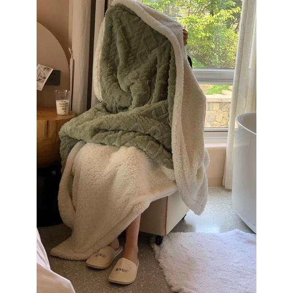Chăn cừu Tafurong Chăn lông cừu cuộn siêu giữ nhiệt,mặt lông cừu mêm mại