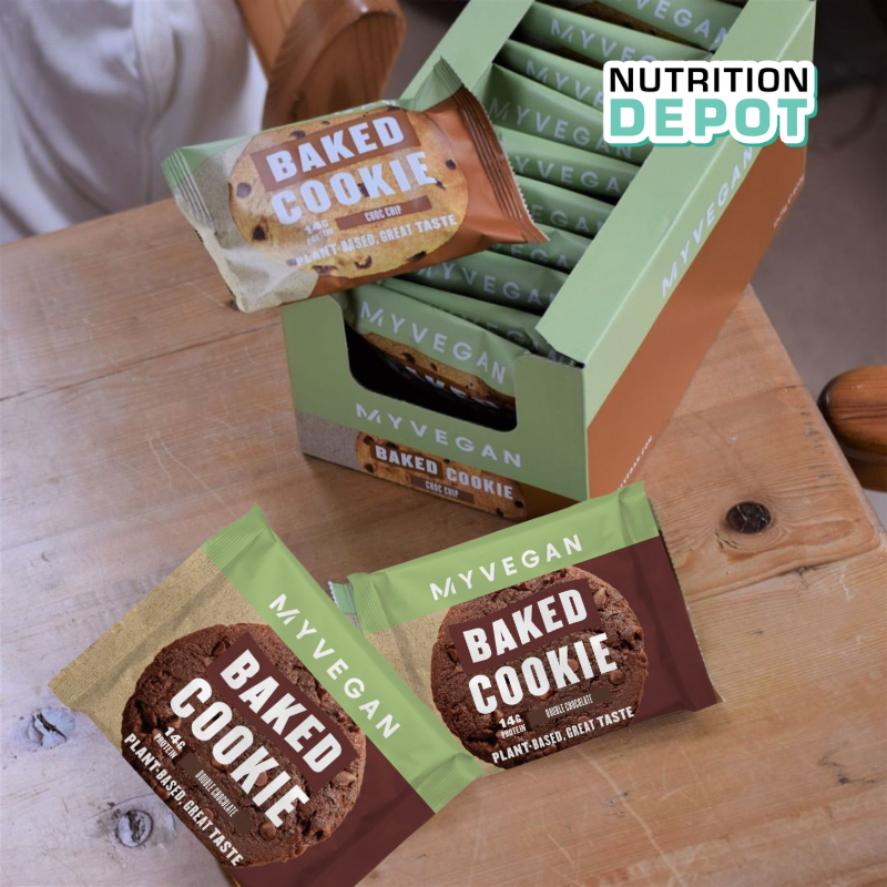 Bánh Myvegan Baked Cookie cung cấp protein thực vật – vị Double Chocolate ( Hộp 12 x 75g)
