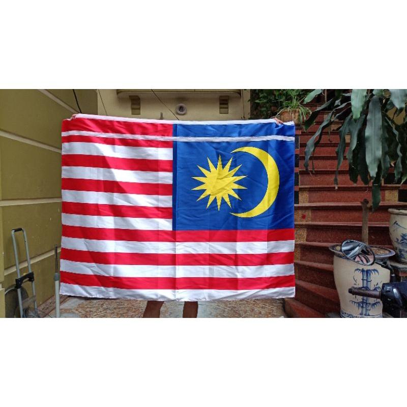 Quốc kỳ Malaysia 1x1,5m in chuyển nhiệt may theo yêu cầu