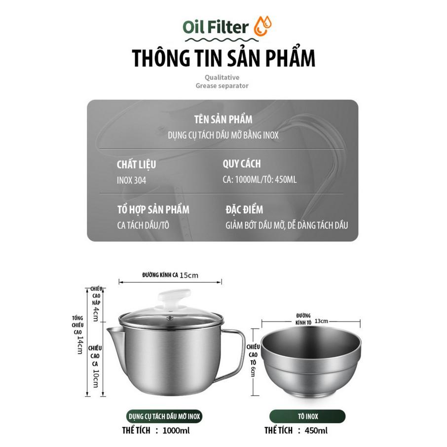 Dụng Cụ Tách Dầu Mỡ Bằng Inox