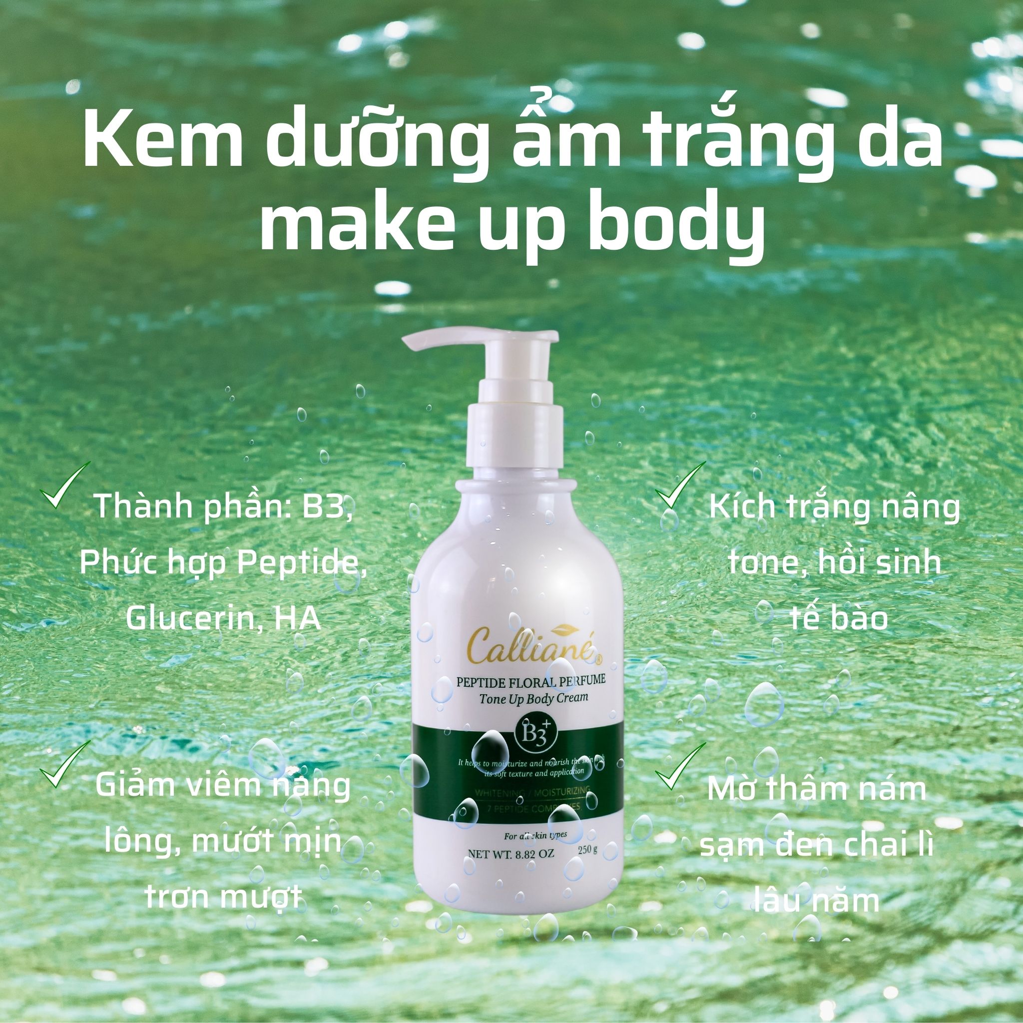 Kem Dưỡng ẩm Trắng Da Make Up Body Nước Hoa Calliané Hàn Quốc