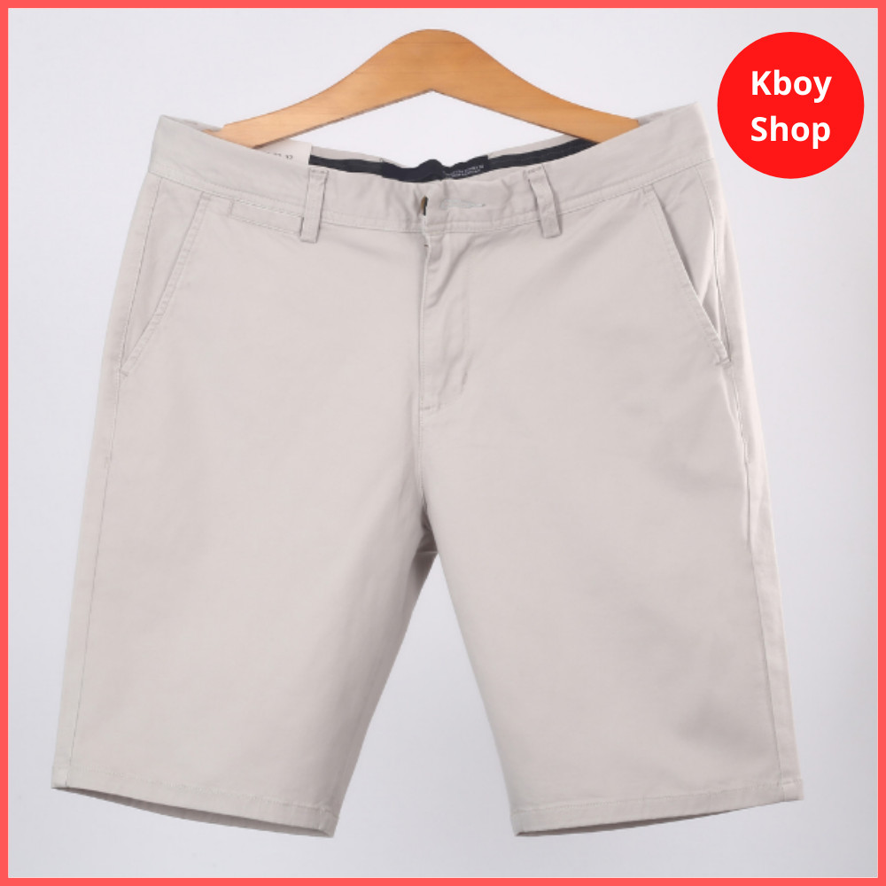Quần short kaki nam trơn co giãn nhẹ, quần đùi kaki có bigsize, vải mềm mịn đẹp hợp dáng - Q01