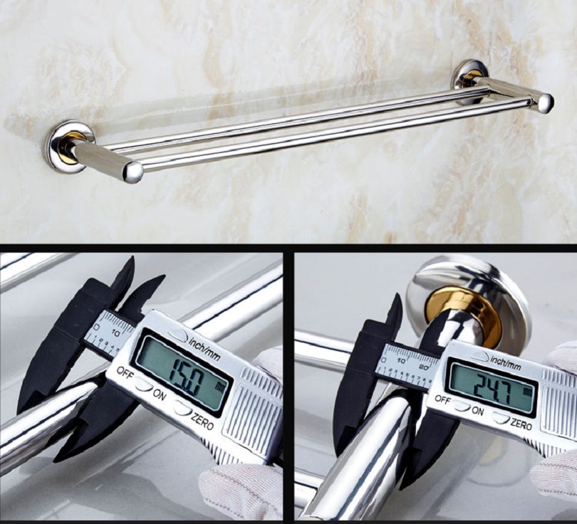 Thanh đôi inox treo khăn nhà tắm 70cm bằng inox 304 không gỉ, bền bỉ