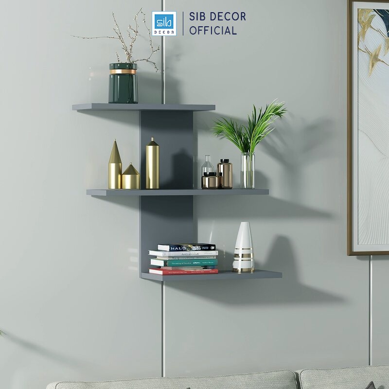 Kệ Gỗ Trang Trí Treo Tường 3 Tầng Nhỏ Gọn, Xinh Xắn Thương Hiệu SIB Decor