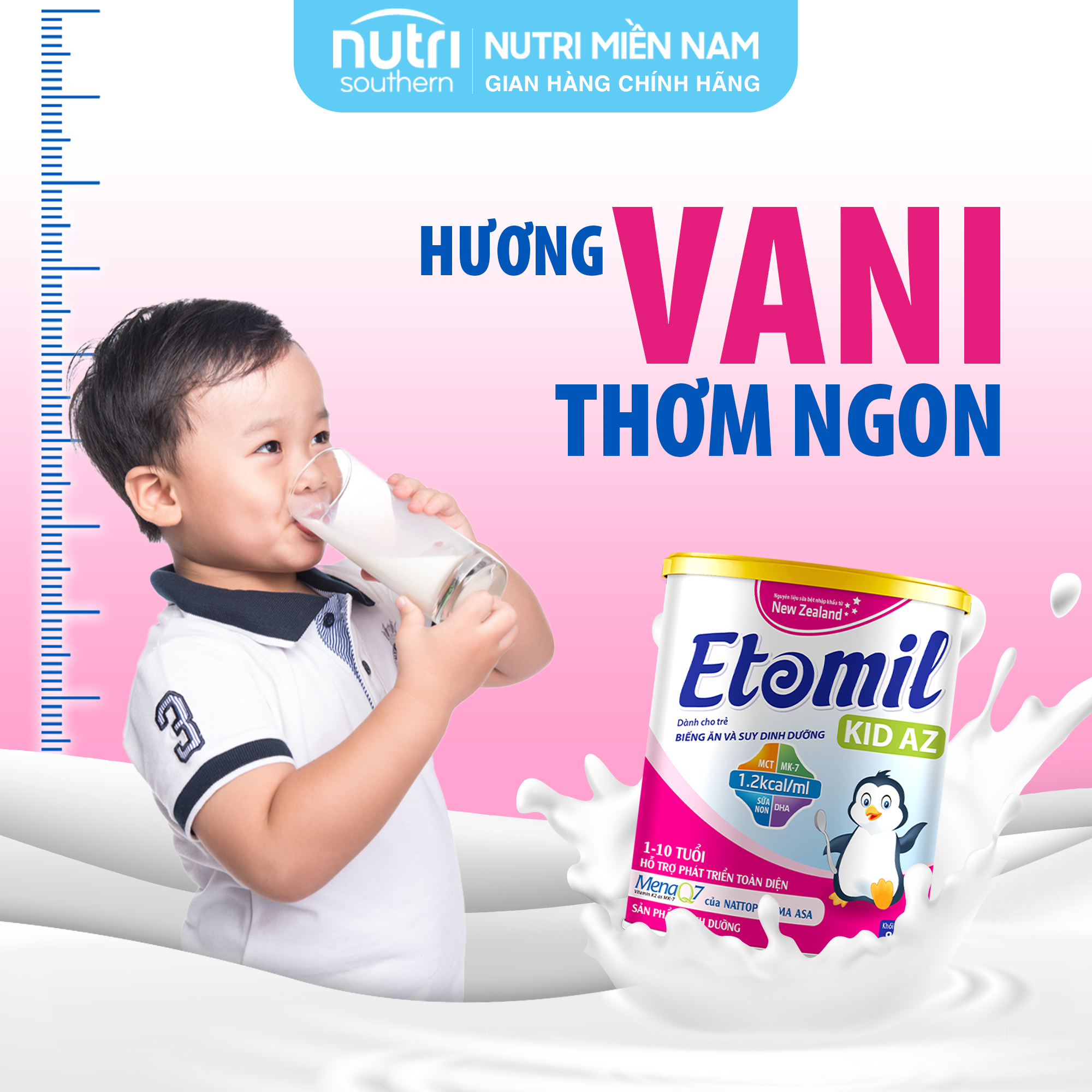 Sữa Cho Trẻ Biếng Ăn, Nhẹ Cân 1-10 Tuổi ETOMIL KID AZ 900G – Sữa Công Thức Tăng Cân, Tăng Chiều Cao – Hộp 900gr