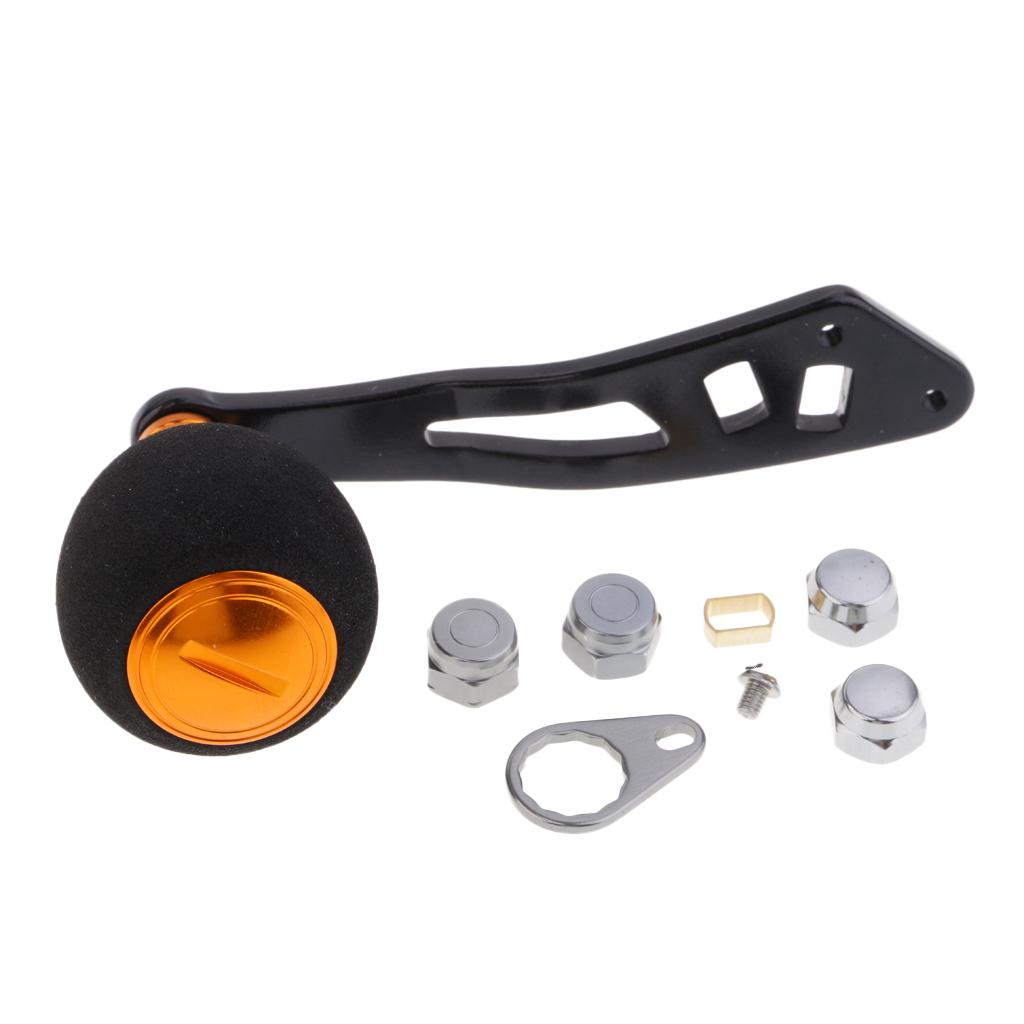 Power Fishing Reel Handle Knob Drum Baitcasting Reel Handle Rocker Arm Gold