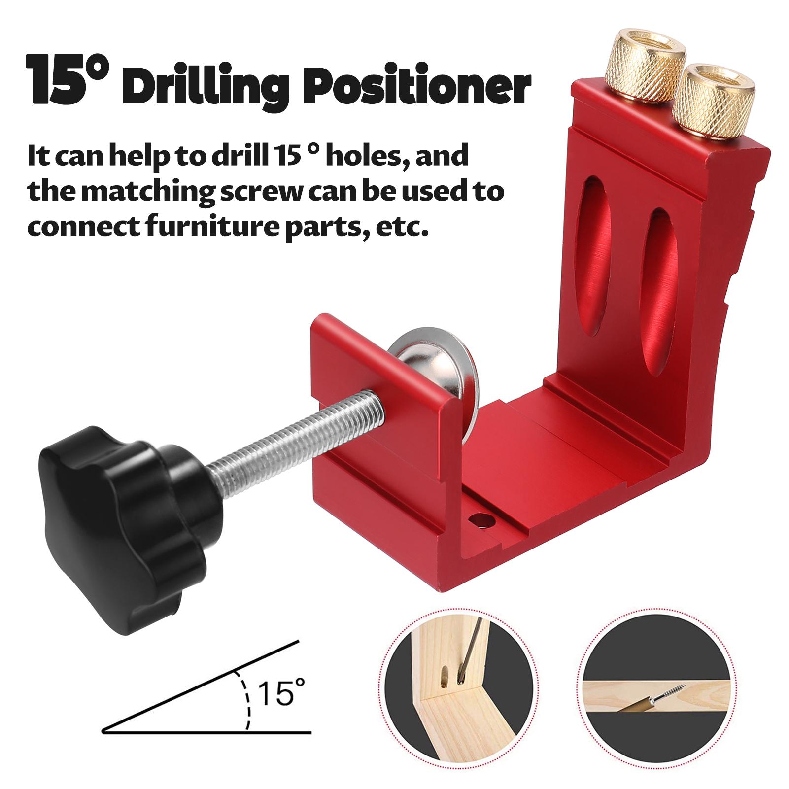 Woodworking Oblique Hole Locator 15 ° Drilling Positioner Inclined Hole Digging Hole Opener Drill Locator Making