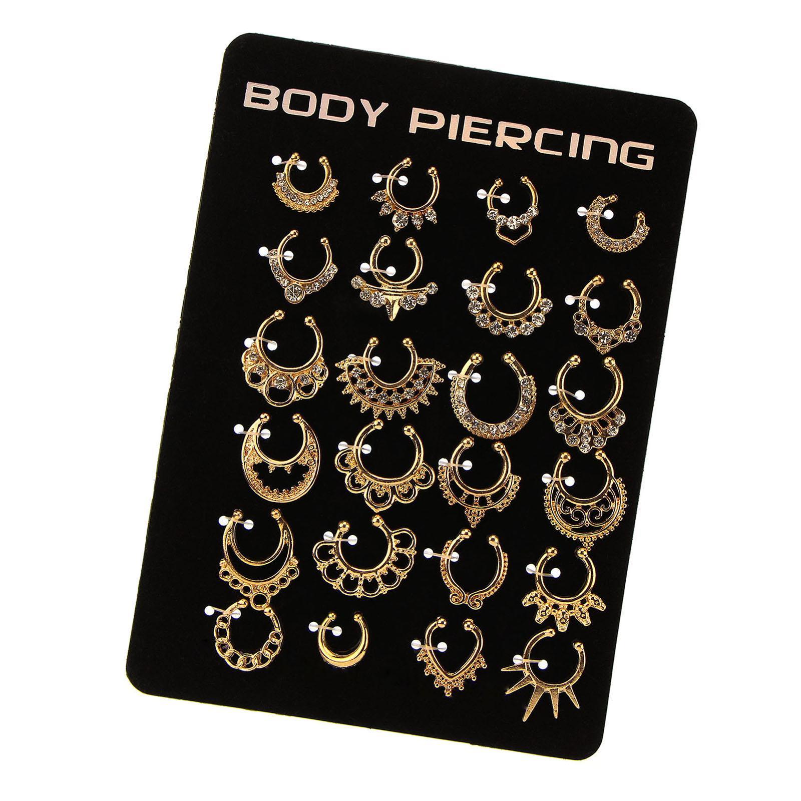 C Shape Nose Rings Nose Piercing Jewelry Septum Hanger Clip for Gold