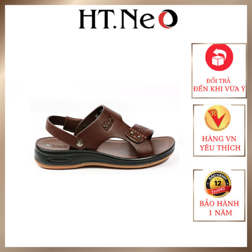 dép sandal nam - sandal nam quai ngang HT.NEO  đế kếp 3.5cm, da rất mềm đi êm, khâu may chân quai chắc chắn SD82 !