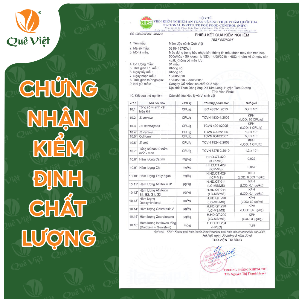 Mầm Đậu Nành Quê Việt - Mầm đậu nành không biến đổi gen - Tăng nội tiết tố, tăng kích thước vòng 1