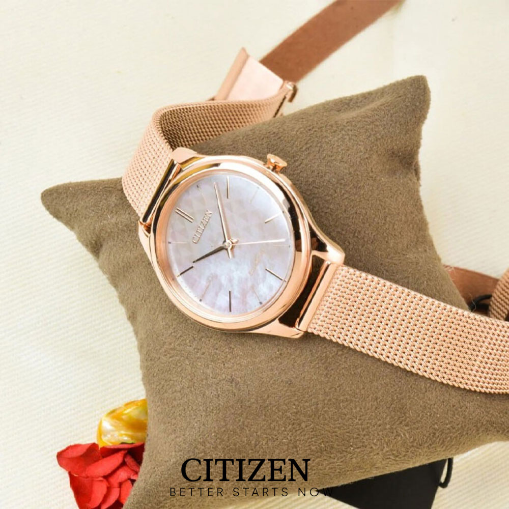 Đồng Hồ Nữ Citizen Dây Thép Không Gỉ EM0508-80Y - Mặt Xà Cừ