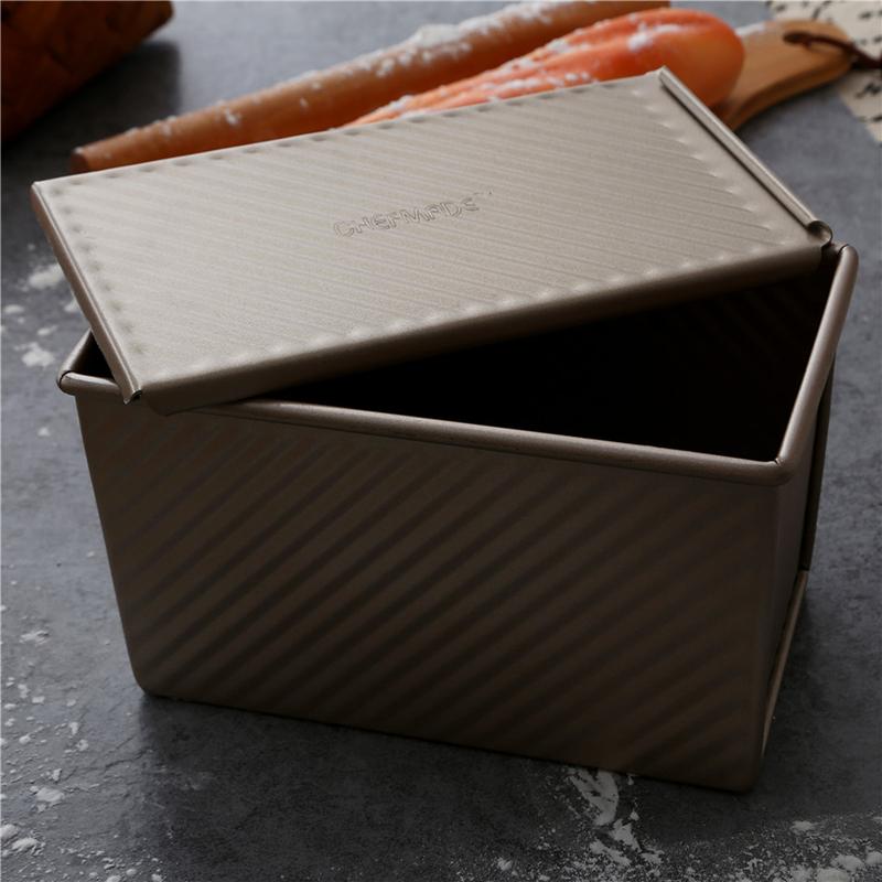 Đầu Bếp Được Làm 250G 300G 450G Bánh Mì Nướng Khuôn Bánh Mì Nướng Hộp Hộp Có Nắp Không Dính Bánh bánh Mì Nướng Nhà Bếp Phụ Kiện Dụng Cụ Nướng Bánh