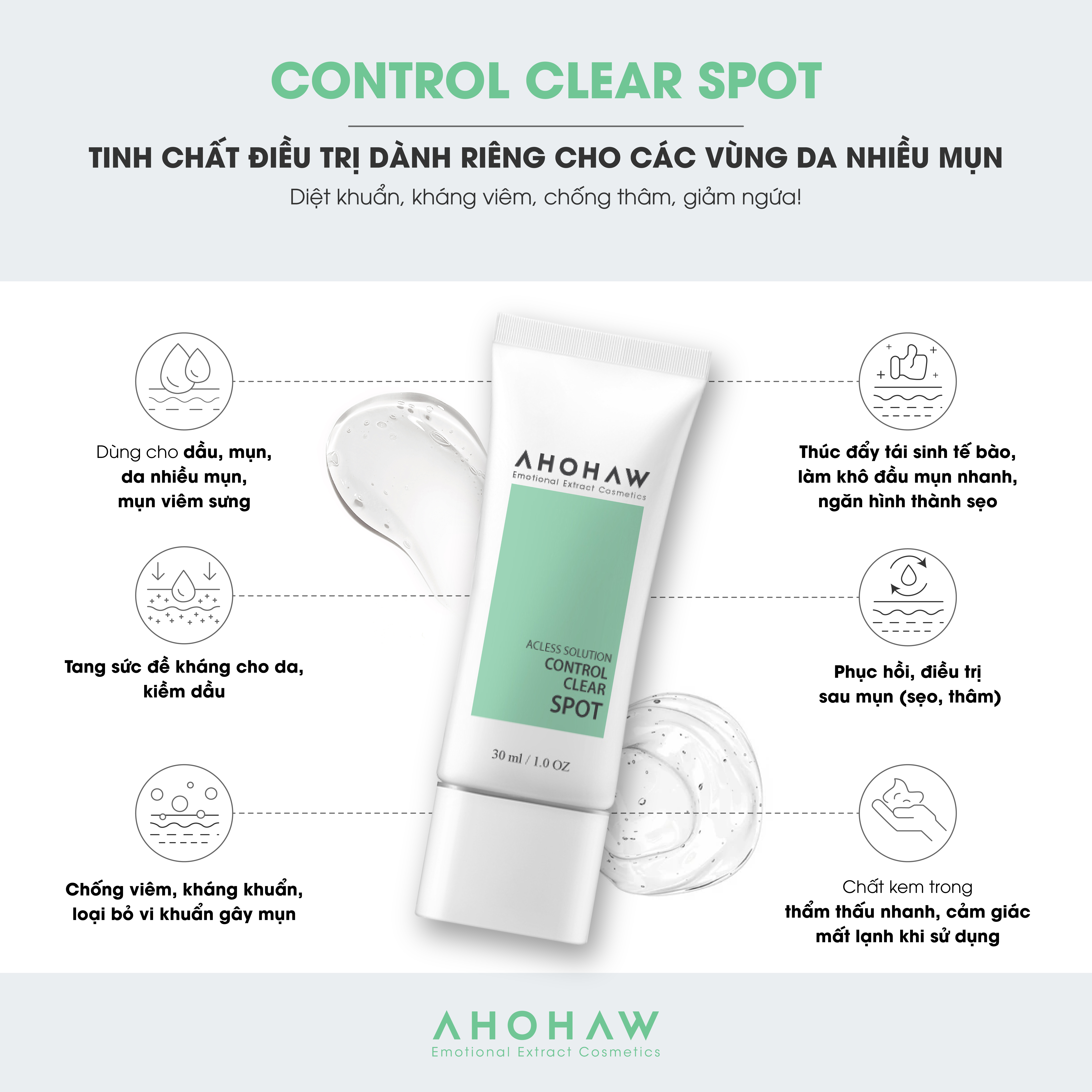Tinh Chất Chấm Mụn Ahohaw Acless Solution - Hàng Chính Hãng