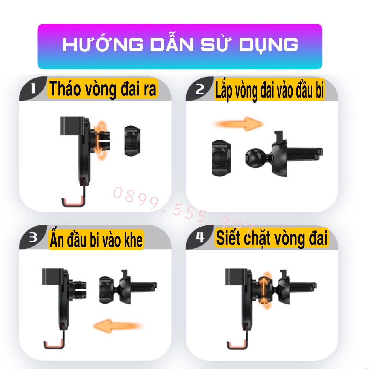 Giá đỡ kẹp điện thoại trên ô tô xoay 360 độ gắn cửa gió điều hòa xe hơi nhỏ gọn chắc chắn tiện lợi