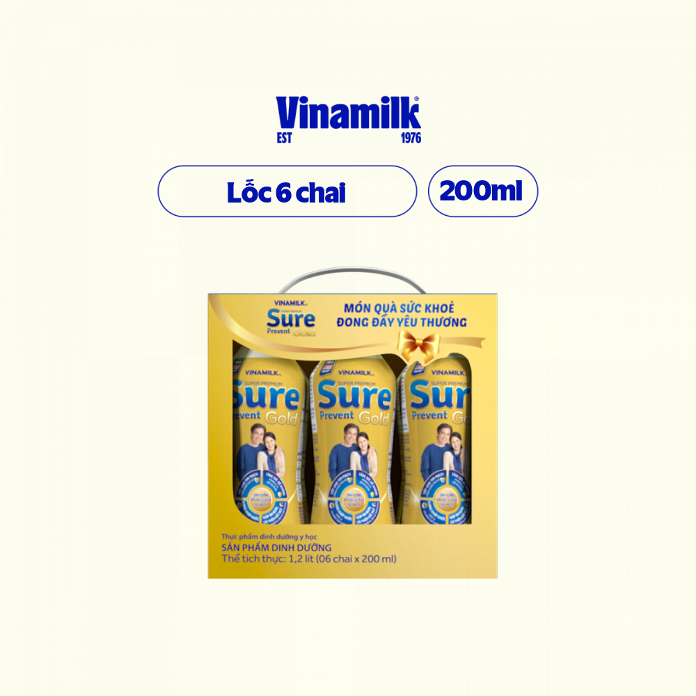 Sữa bột pha sẵn Sure Prevent Gold - Lốc 6 chai 200ml