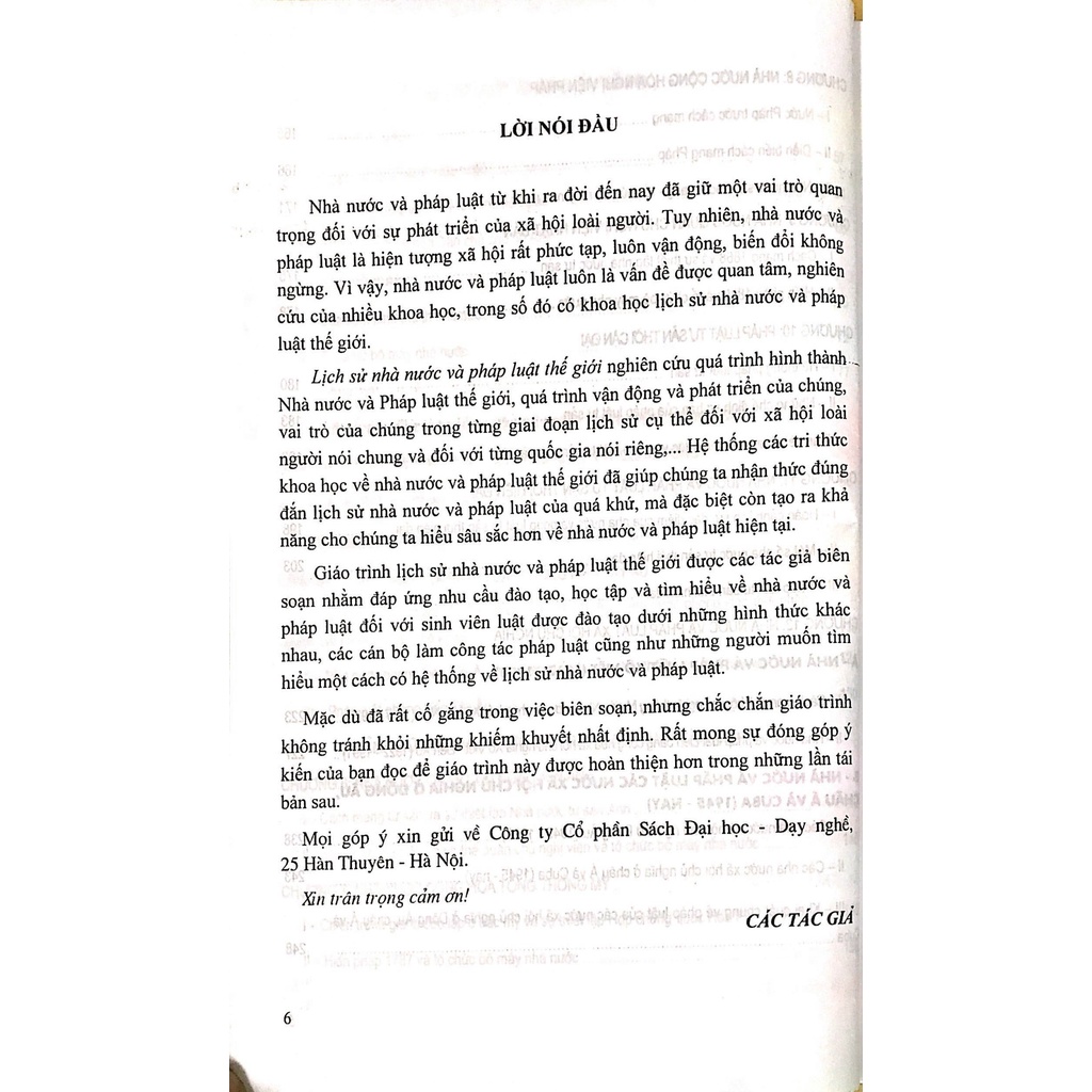 Giáo Trình Lịch sử Nhà Nước Và Pháp Luật Thế Giới ( Dùng Cho Các Trường Đại Học, Cao Đẳng Luật , Học Viện Hành C
