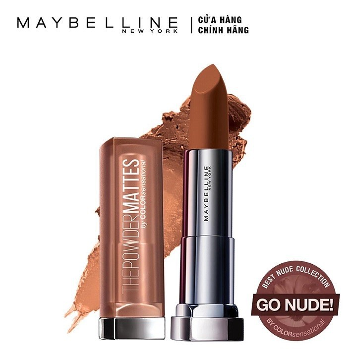 Son Lì Siêu Nhẹ Môi Maybelline New York Color Sensational Powder Matte 3.9g - Màu MNU11 Nâu Đất Toasted Brown