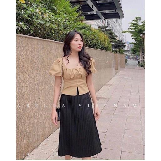 Áo cổ vuông tay phồng