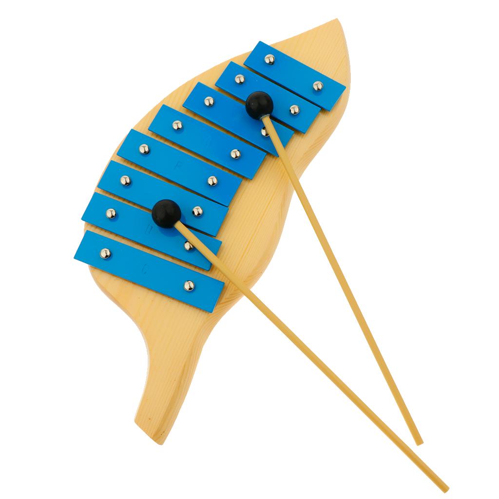 8 màu Gỗ Đàn Gõ Xylophone cho Trẻ Em Đồ Chơi Âm Nhạc cho Bé-với Hai Con-Gỗ An Toàn Mallet