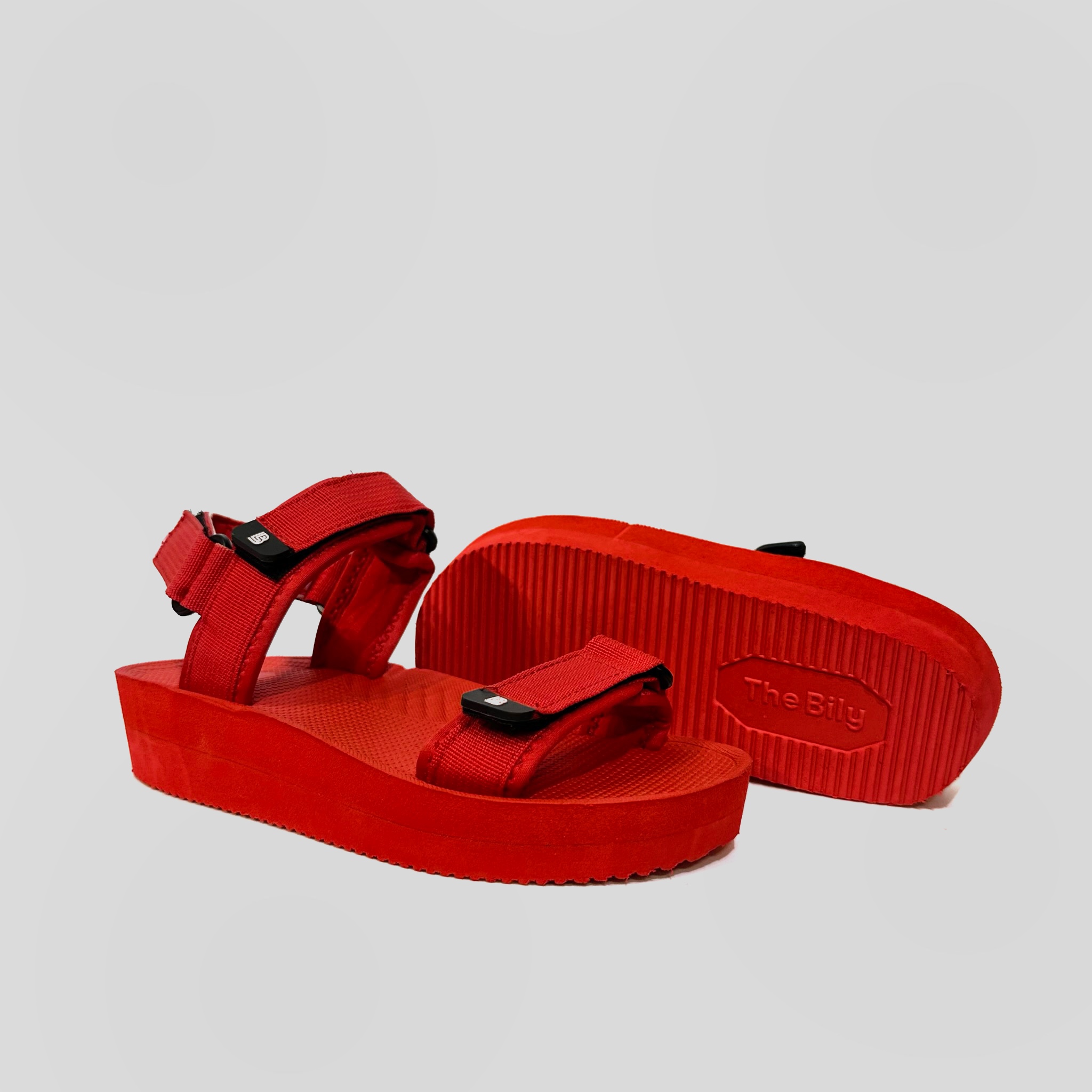 Giày Sandal Nữ The Bily 03W Quai Ngang - Màu Đỏ BL03WD