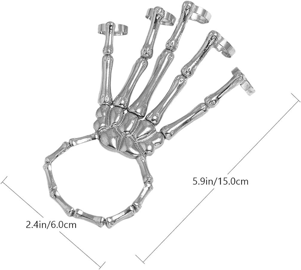 Bộ xương chung Vòng tay Hợp kim Ghost Bangle phóng đại trang phục cosplay ngón tay gothic cho nam giới