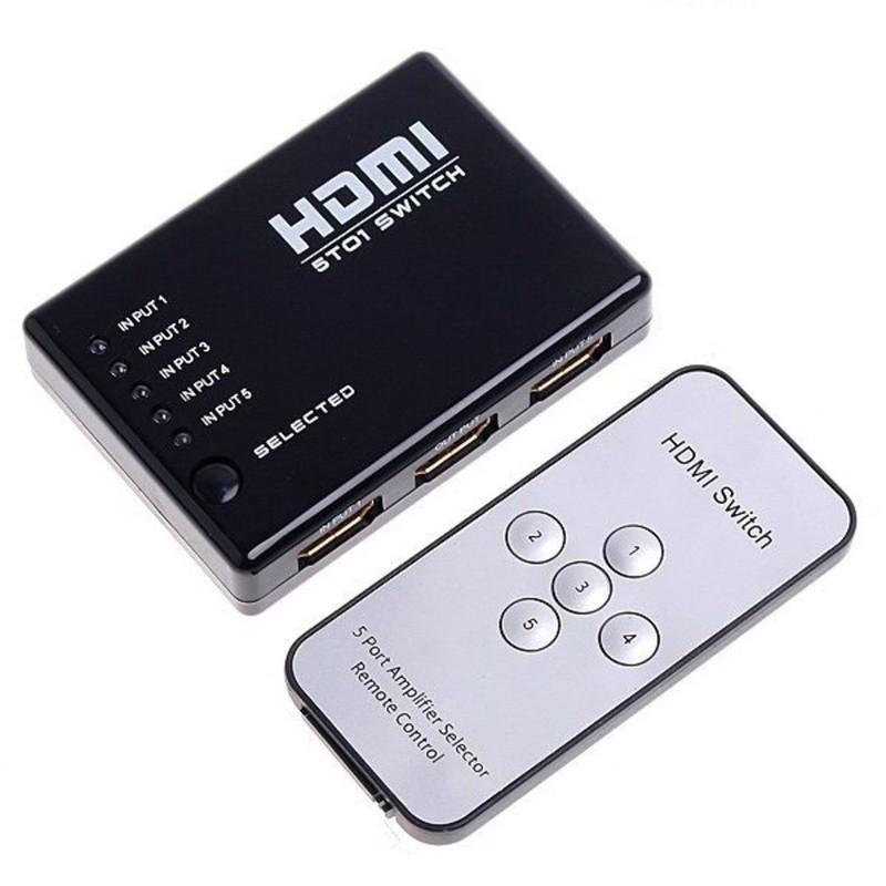 Bộ gộp HDMI 5 cổng vào 1 cổng ra có điều kiển