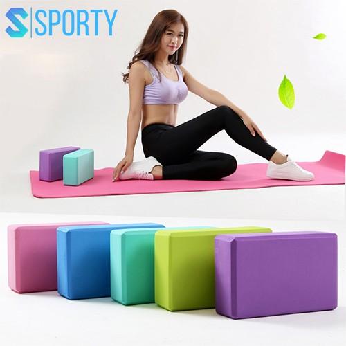 Cục gạch tập yoga Sporty gạch xốp chất liệu EVA chống trơn trượt, nặng và đàn hồi tốt