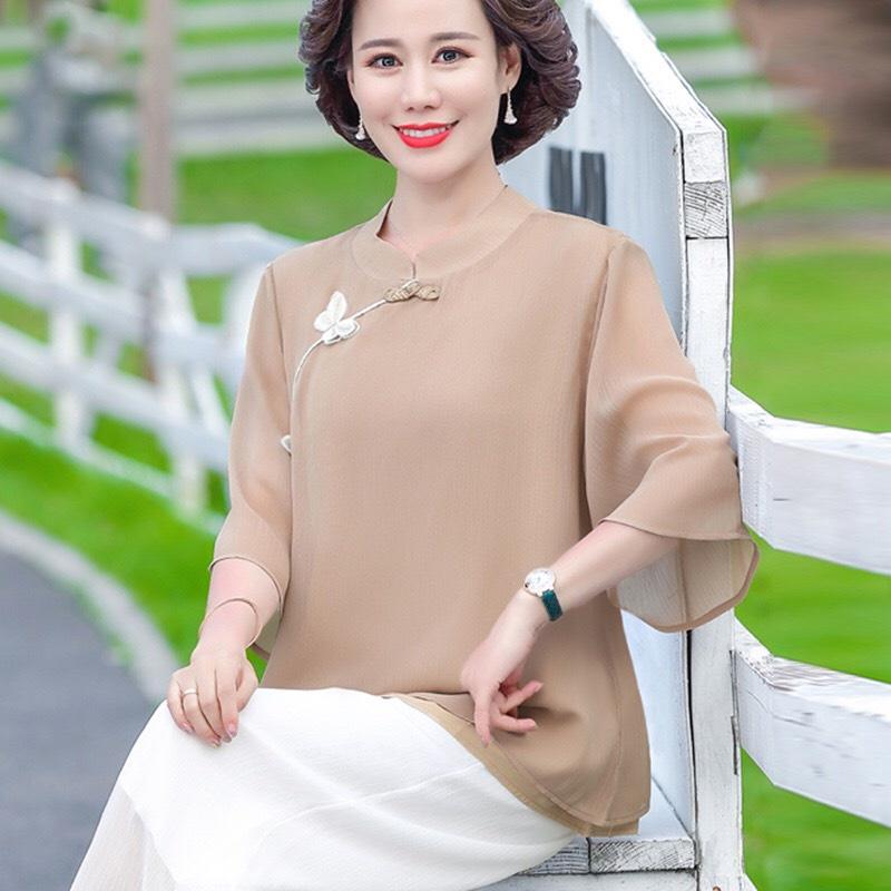 Áo Trung Niên Cổ Tàu Thời Trang Cho Mẹ Và Bà Phong Cách Sang Trọng Lịch Sự, Có Big Size