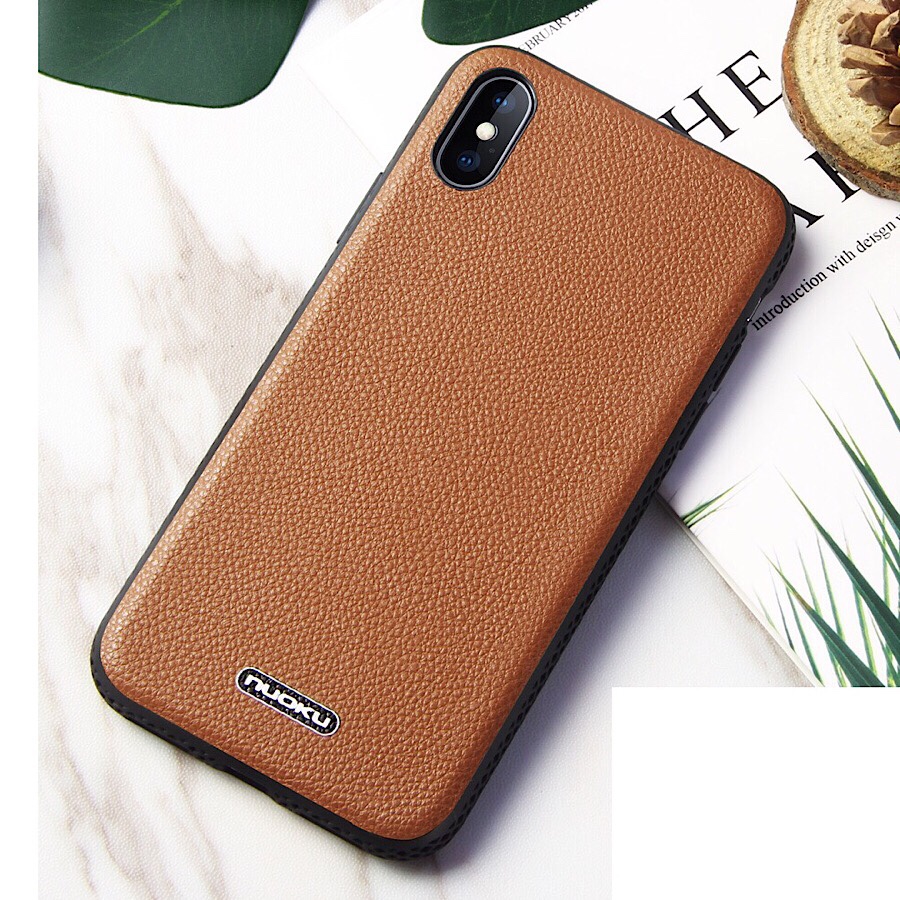 Ốp lưng cho iPhone Xs Max hiệu NUOKU Jazz Leather Bumper - Hàng Nhập Khẩu