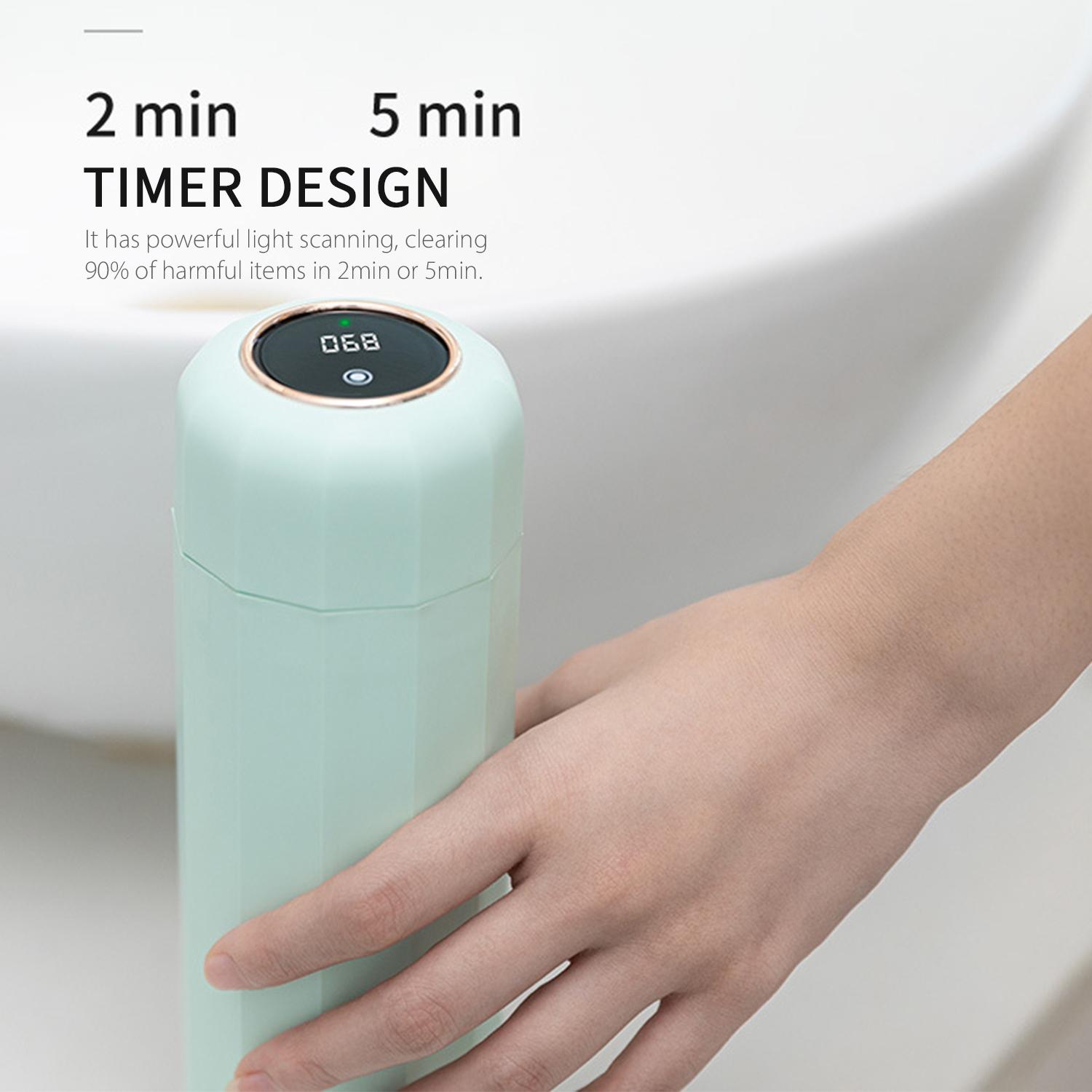 Cốc đựng bàn chải đánh răng. Hẹn giờ khử trùng bằng tia cực tím cầm tay