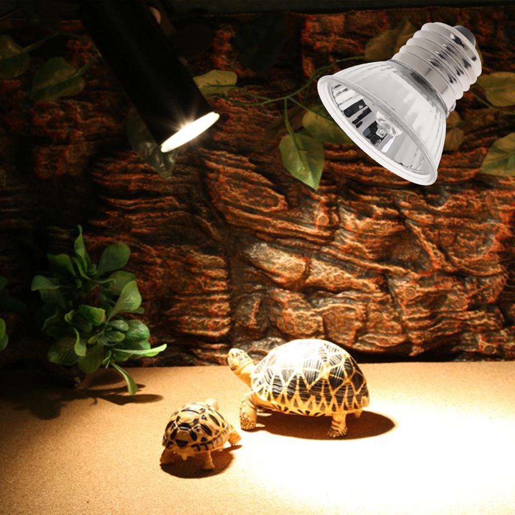 E27 220-230V Reptile Basking Lamp UVA UVB Halogen Bulb Emitter Light 25/50/75W