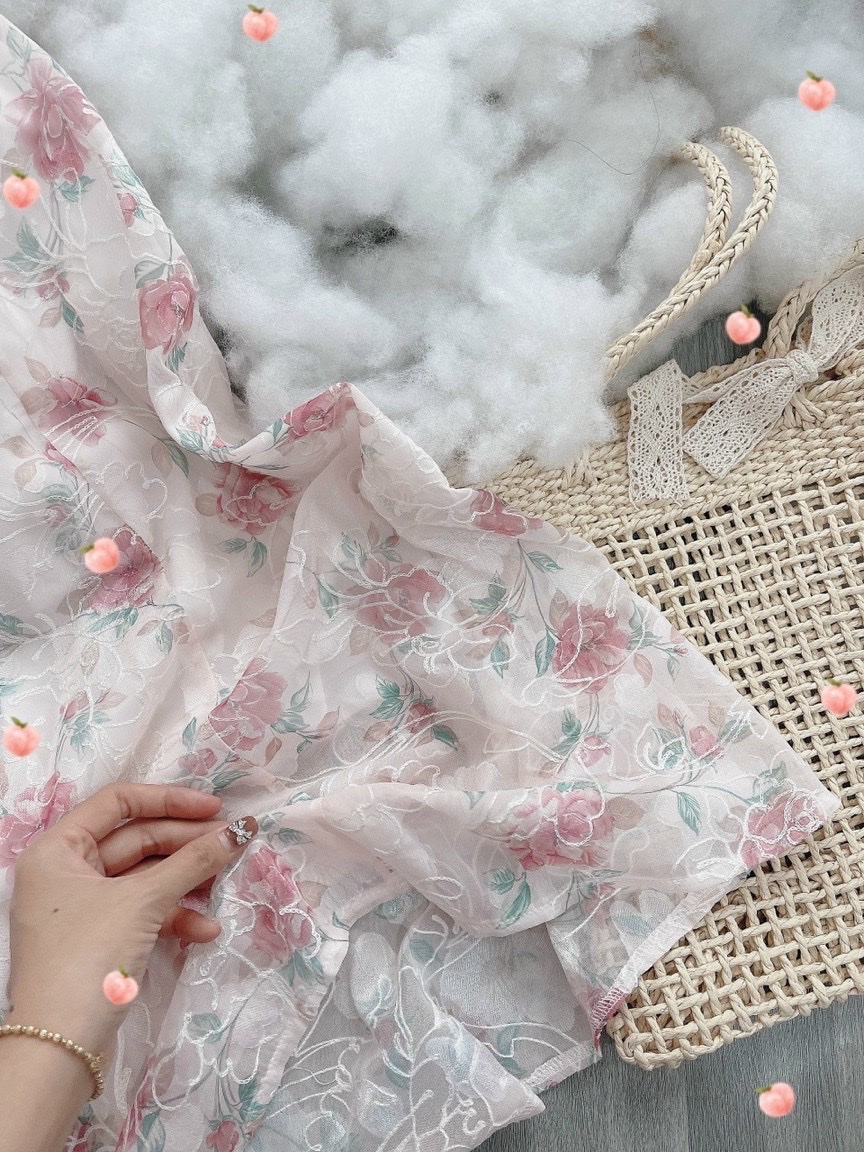 ĐẦM DÀI ĐI BIỂN SUÔNG TRƠN HOA FLORAL DÂY CỔ YẾM MAXI MIDI DẠO PHỐ DỰ TIỆC