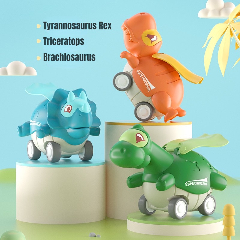 Đồ chơi xe khủng long áo choàng nhấn chạy không dùng pin Cape Dinosaur