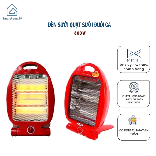 Đèn Sưởi, Quạt Sưởi Máy Sưởi 2 Bóng Công Suất 800w Tự Ngắt Điện Khi Đổ Bảo Hành 12 Tháng - HÀNG CHÍNH HÃNG MINIIN