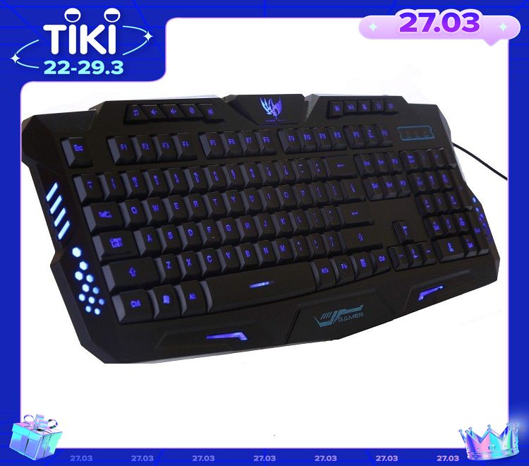 Bàn Phím Game Thủ Có Dây 3 Màu Led M-200, Có Lỗ Thoát Nước, Có Thể Điều Chỉnh Chiều Cao Bàn Phím