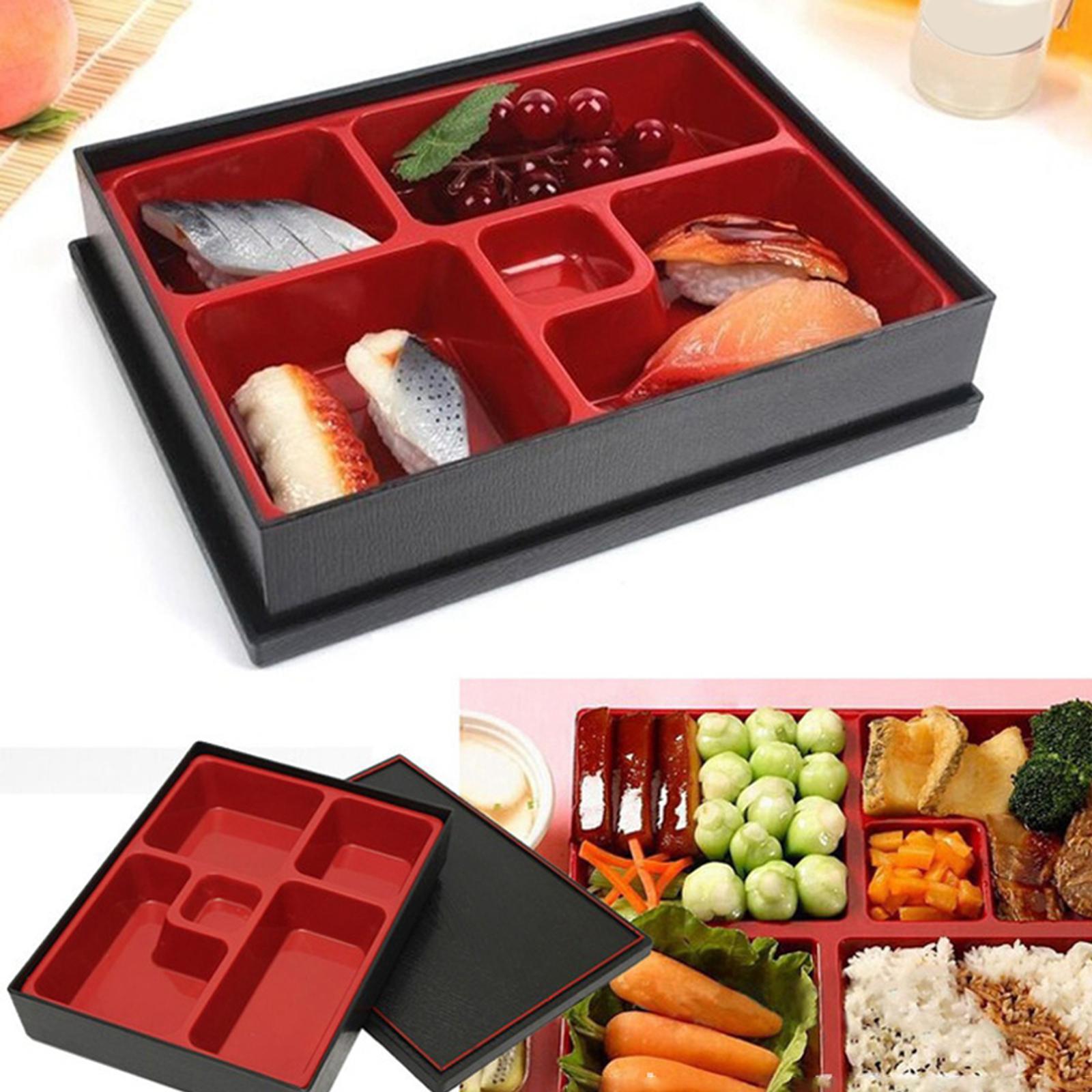 Bento Box 5 Compartments Reusable Storage Box Sushi for School Work Students