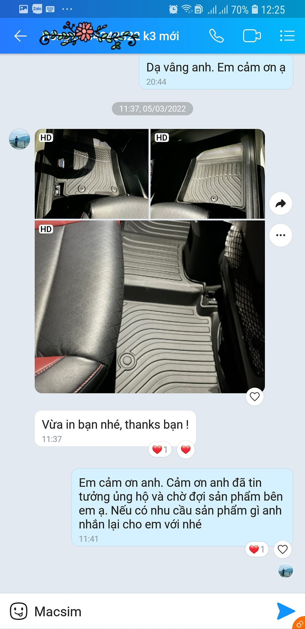 Thảm lót sàn xe ô tô KIA CERATO  chất liệu TPE thương hiệu Macsim màu đen