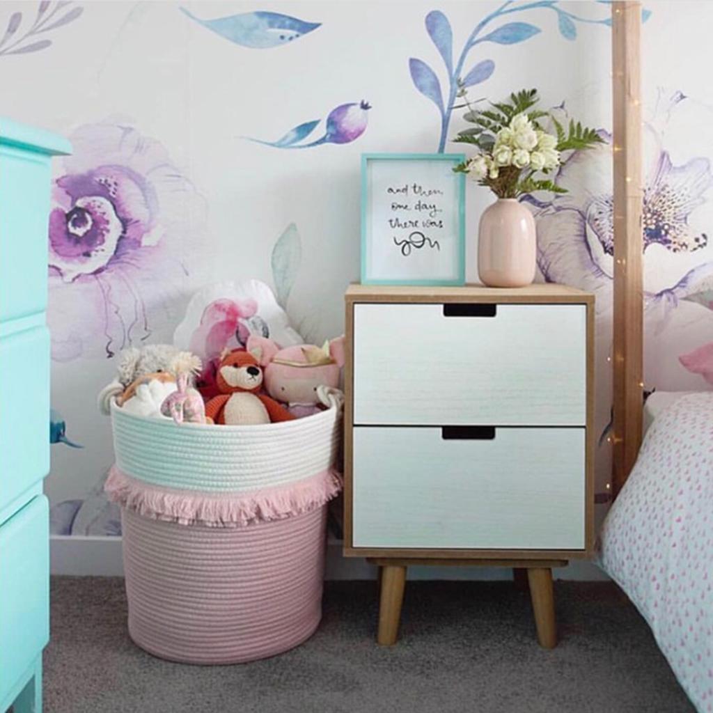 Weave Laundry Basket Storage Bag Toy Basket Organizer Office Large Capacity