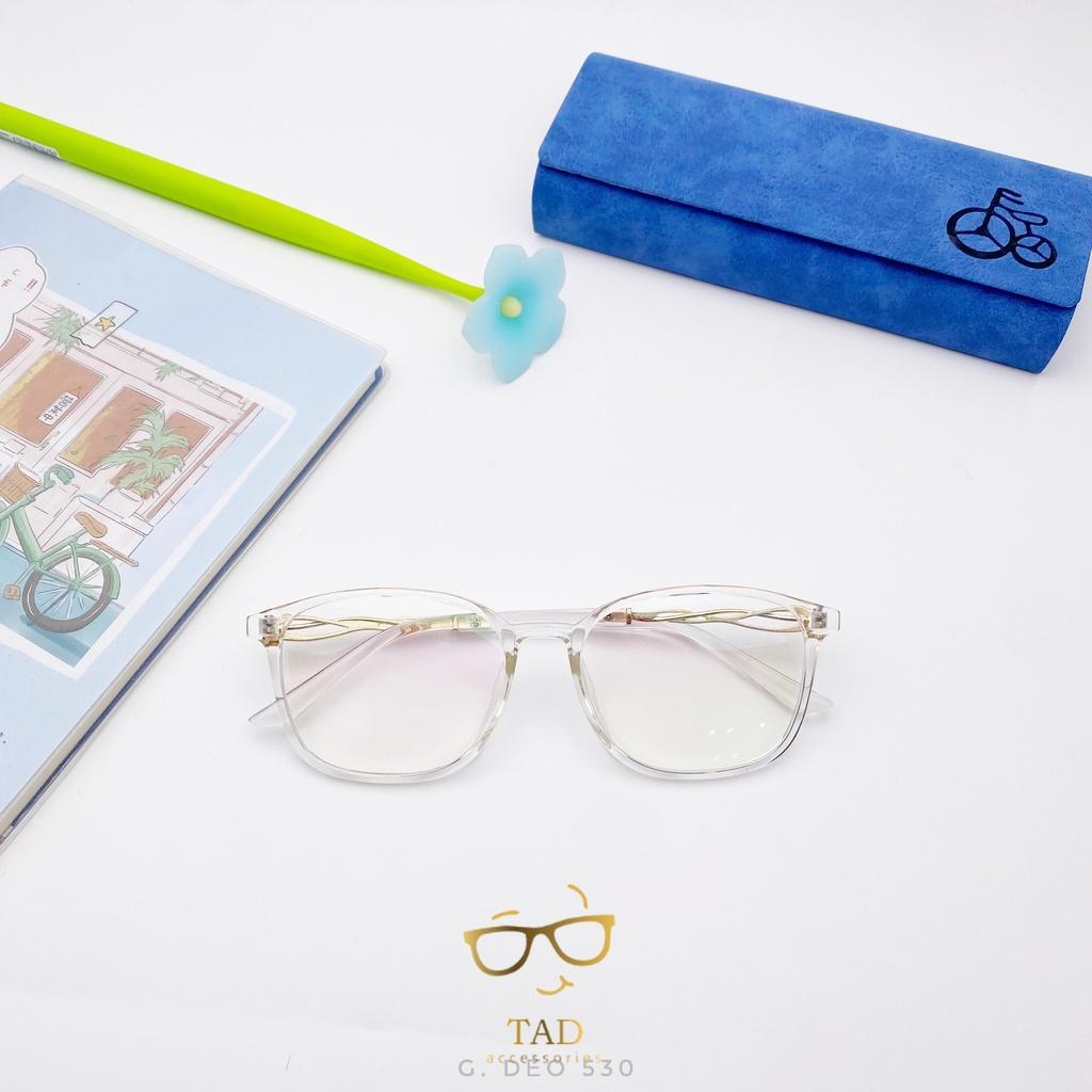 SALE Gọng kính dáng vuông Nhựa Dẻo nam nữ thiết kế phong cách phụ kiện thời trang 530 - TAD Accessories FS2 - Đen