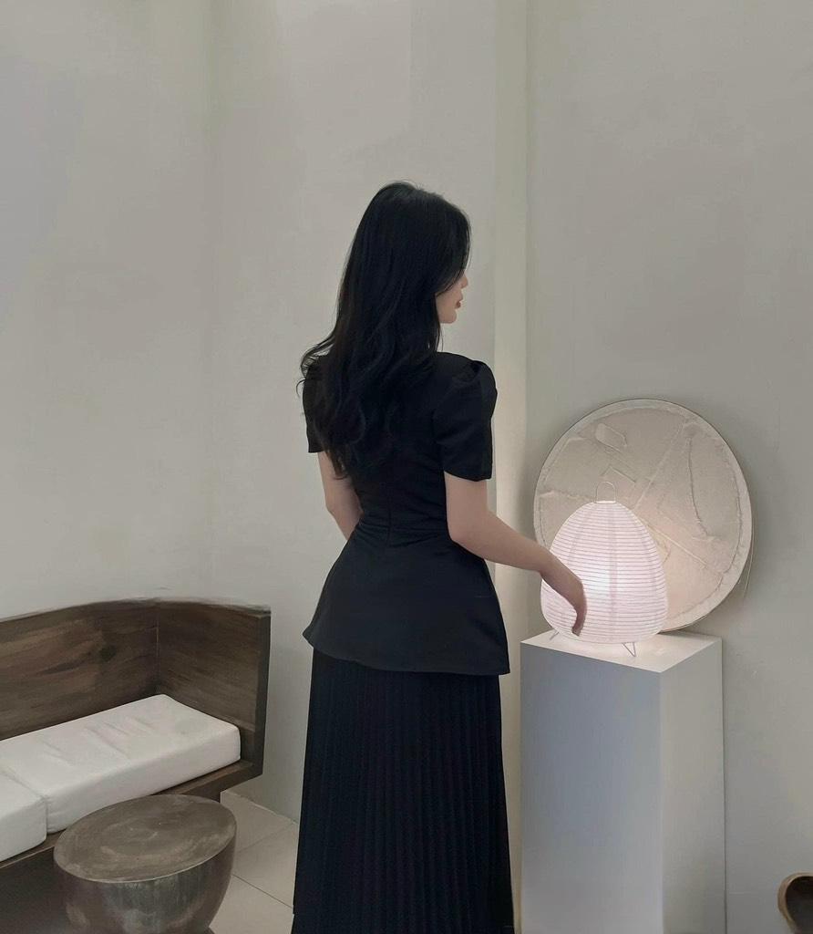ÁO PEPLUM TAPTA PHỐI NÚT  14169