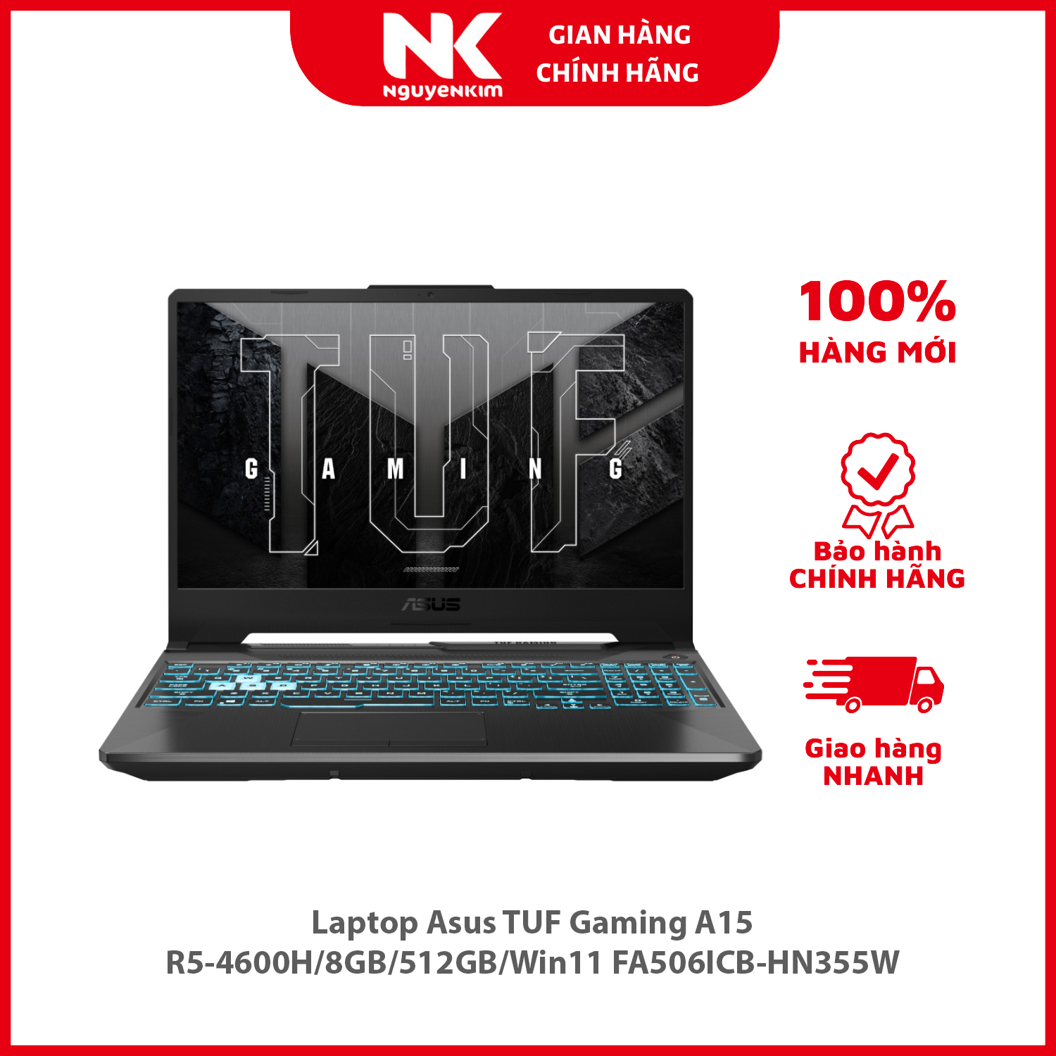 Laptop Asus TUF Gaming A15 R5-4600H/8GB/512GB/Win11 FA506ICB-HN355W - Hàng chính hãng