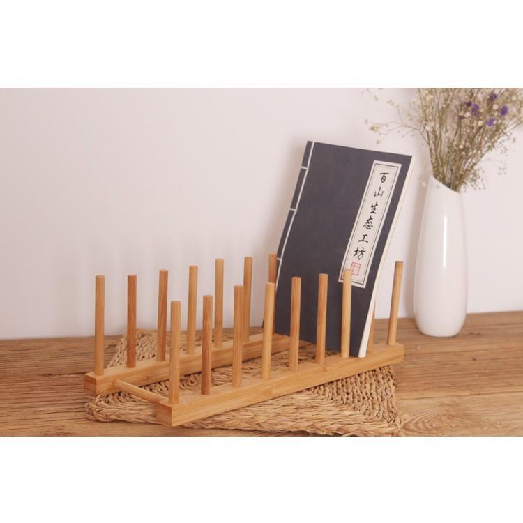 Giá Úp Cốc Chén và Để Sách Decor Bằng Gỗ Tre Tự Nhiên