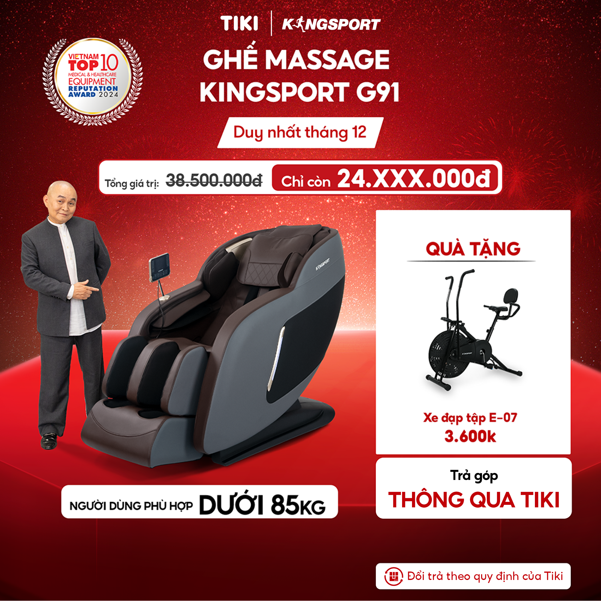CHỈ GIAO MIỀN NAM | Ghế massage KINGSPORT G91 cao cấp con lăn 3D với 15 bài tập, chế độ quét cơ thể thông minh, túi khí massage chân cao