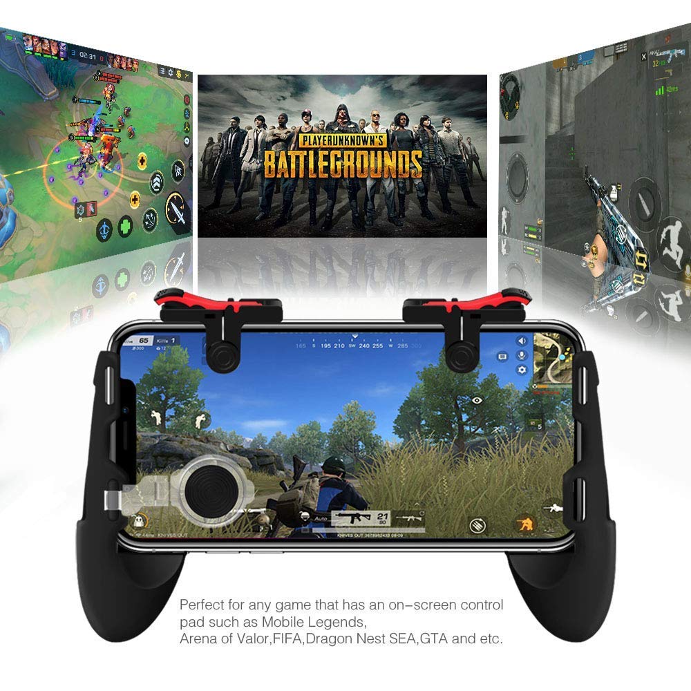 [COMBO PUBG] 3 Trong 1 Bộ Tay Cầm Chơi Game + Bộ 2 Nút Controller Chơi Game Pubg D9 Liên Quân Mobile