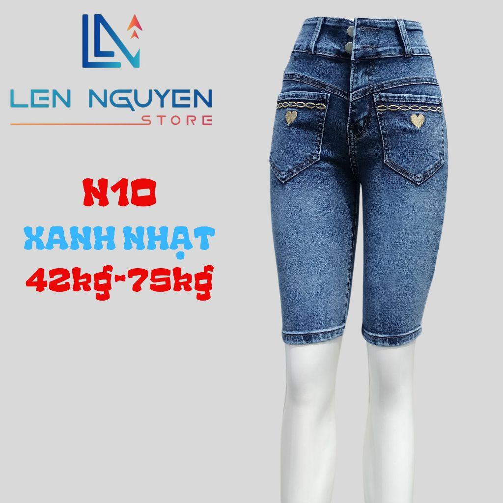 N10_Quần jean nữ, 5 tất, lưng cao, quần bò nữ dáng ôm, quần rin nữ có big size, cho 42kg đến 75kg,LEN NGUYEN STORE - Xám
