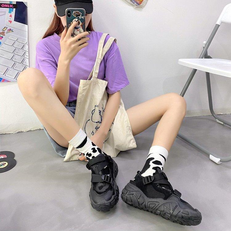 Giày Thể Thao Phối Lưới Thoáng Khí Cho Nữ